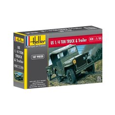 Heller 1:35 US 1/4 TRUCK WITH TRAILER 