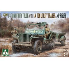 Takom 1:35 1/4 TON UTILITY TRUCK WITH 1/4 TON UTILITY TRAILER AND MP FIGURE