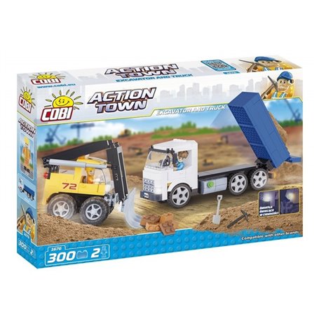 Cobi Action Town 1676 Excavator & Truck 300 Kl.