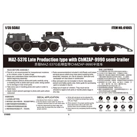 Trumpeter 01065 MAZ-537G Late w/ChMZAP-9990 semi-t