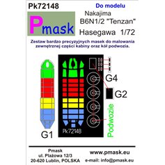 Pmask 1:72 Maski do Nakajima B6N1/2 Tenzan dla Fujimi