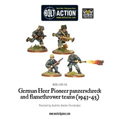 Bolt Action GERMAN HEER PIONEER - PANZERSCHRECK / FLAMETHOWER TEAMS - 1943-1945