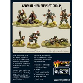 Bolt Action German Heer Support Group (HQ, Mortar & MMG)