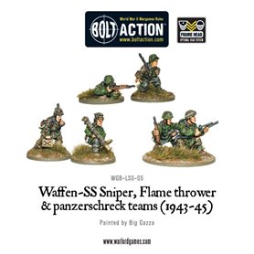 Bolt Action Waffen-SS Sniper, Flamethrower and Panzerschreck teams 