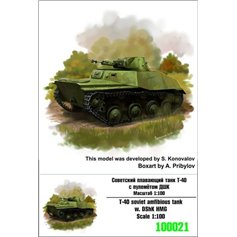 Zebrano 1:100 Model żywiczny T-40 - SOVIET AMPHIBIOUS TANK - DShKHMG