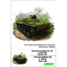 Zebrano 1:100 Model żywiczny T-40 - SOVIET AMPHIBIOUS TANK - TNShAG