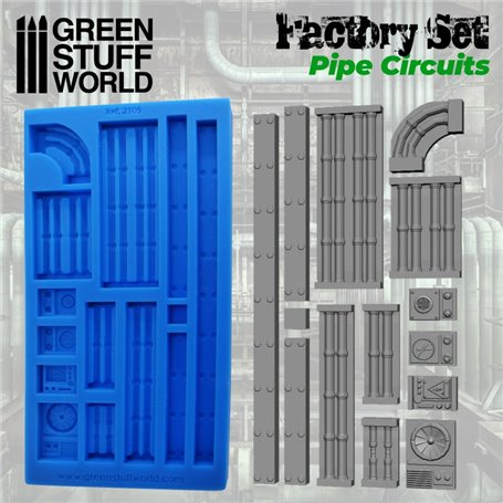 Green Stuf World Silicone Mould – Pipe Circuits