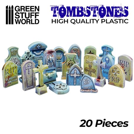 Green Stuf World Plastic Gravestones 20pcs
