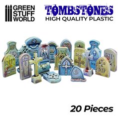 Green Stuff World PLASTIC GRAVESTONES - 20pcs. 