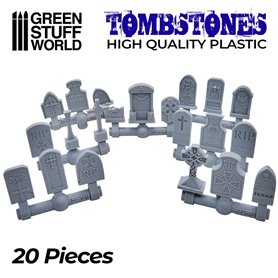 Green Stuf World Plastic Gravestones 20pcs