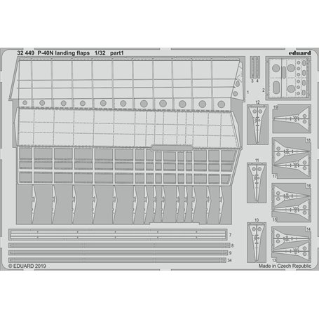 Eduard P-40N landing flaps 1/32 dla TRUMPETER