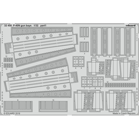 Eduard P-40N gun bays 1/32 dla TRUMPETER