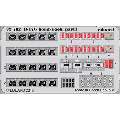 Eduard B-17G bomb rack 1/32 dla HKM