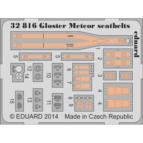 Eduard Gloster Meteor seatbelts 1/32 dla HKM