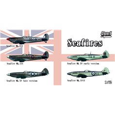 Sword 1:72 Supermarine Seafire - 5 modeli - Mk.III + Mk.IIC + Mk.XV + Mk.XV + Mk.XVII 