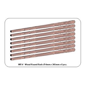 ABER WR4 Pręty drewniane 4mm x 250mm x 8szt.