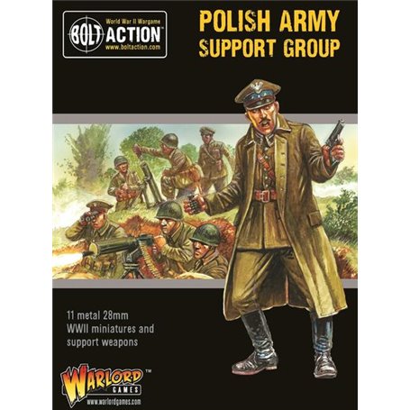Bolt Action Polish Army Support Group (HQ, Mortar & MMG)