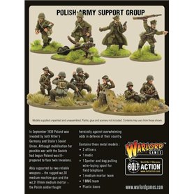 Bolt Action Polish Army Support Group (HQ, Mortar & MMG)