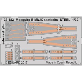 Eduard Mosquito B Mk.IX seatbelts STEEL 1/32 dla HKM