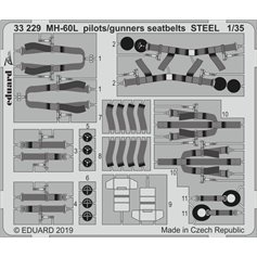 Eduard ZOOM 1:35 Seatbelts for pilots and gunners STEEL for MH-60L - Kitty Hawk