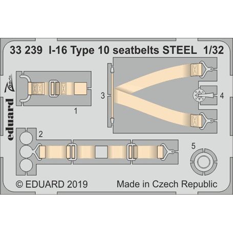 Eduard I-16 Type 10 seatbelts STEEL 1/32 dla ICM