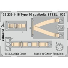 Eduard ZOOM 1:32 Seatbelts STEEL for Polikarpov I-16 Type 10 - ICM 