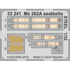 Eduard 1:32 Pasy bezpieczeństwa STEEL do Messerschmitt Me-262A dla Revell