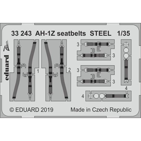 Eduard AH-1Z seatbelts STEEL 1/35 dla ACADEMY