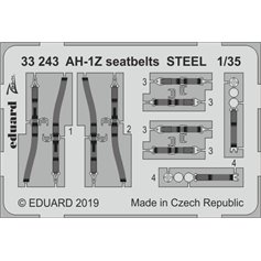 Eduard ZOOM 1:35 Pasy bezpieczeństwa STEEL do AH-1Z dla Academy