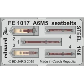 Eduard A6M5 seatbelts STEEL 1/48 dla TAMIYA