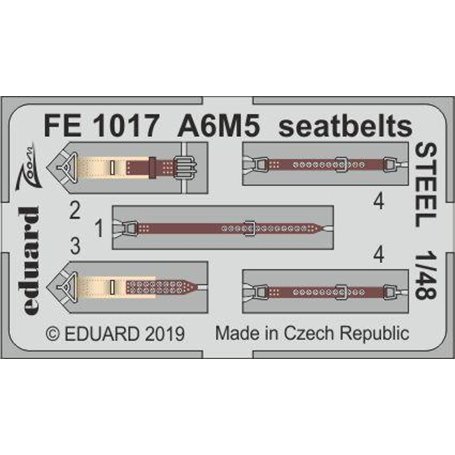 Eduard A6M5 seatbelts STEEL 1/48 dla TAMIYA