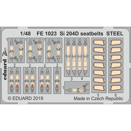 Eduard Si 204D seatbelts STEEL 1/48 dla SPECIAL HOBBY