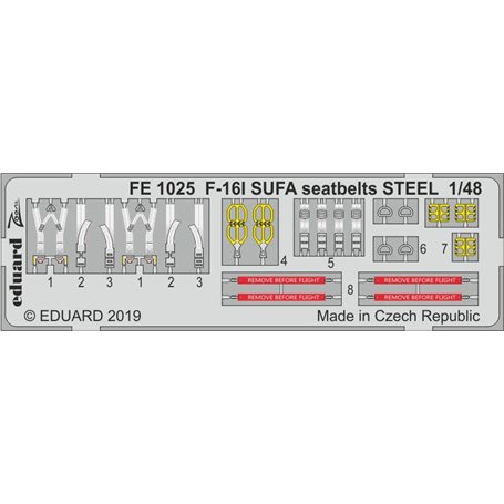 Eduard F-16I SUFA seatbelts STEEL 1/48 dla HASEGAWA