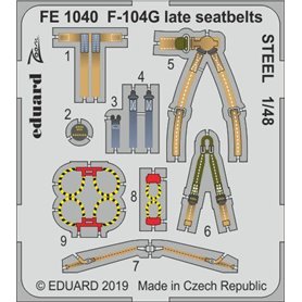 Eduard F-104G late seatbelts STEEL 1/48 dla KINETIC