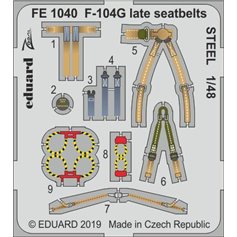 Eduard ZOOM 1:48 Seatbelts STEEL for F-104G - LATE - Kinetic