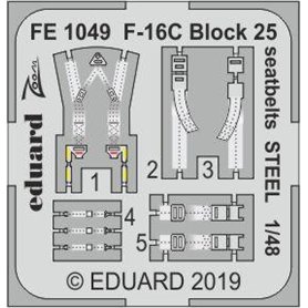 Eduard F-16C Block 25 seatbelts STEEL 1/48 dla TAMIYA