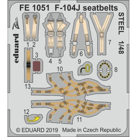 Eduard F-104J seatbelts STEEL 1/48 dla KINETIC