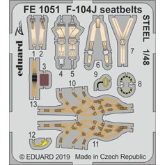 Eduard ZOOM 1:48 Pasy bezpieczeństwa STEEL do F-104J dla Kinetic