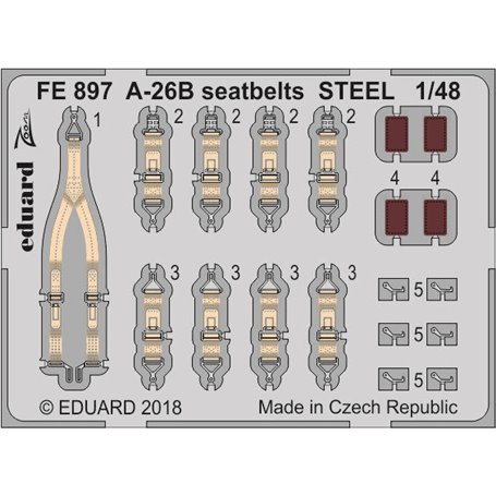 Eduard A-26B seatbelts STEEL 1/48 dla REVELL