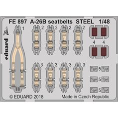 Eduard ZOOM 1:48 Pasy bezpieczeństwa STEEL do A-26B dla Revell