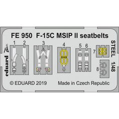 Eduard ZOOM 1:48 Seatbelts STEEL for F-15C MSIP II - GWH