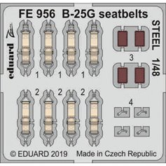 Eduard ZOOM 1:48 Seatbelts STEEL for B-25G - Italeri