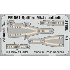 Eduard Spitfire Mk.I seatbelts STEEL 1/48 dla TAMIYA