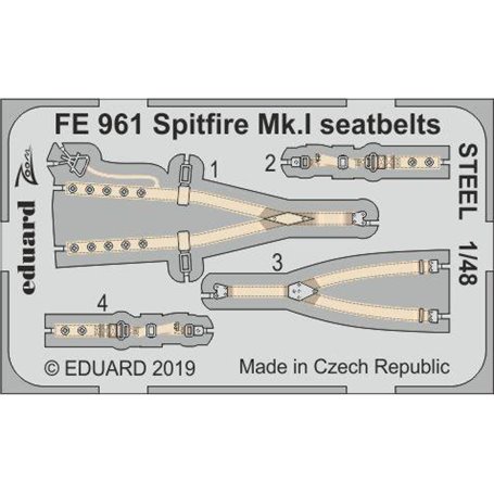 Eduard Spitfire Mk.I seatbelts STEEL 1/48 dla TAMIYA