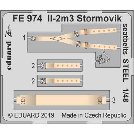 Eduard Il-2m3 Stormovik seatbelts STEEL 1/48 dla ACCURATE MINIATURES