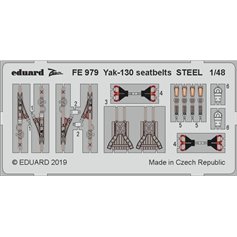 Eduard ZOOM 1:48 Pasy bezpieczeństwa STEEL do Yakovlev Yak-130 dla Zvezda