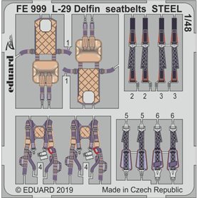 Eduard L-29 Delfin seatbelts STEEL 1/48 dla AMK