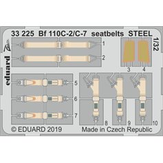 Eduard ZOOM 1:32 Seatbelts STEEL for Messerschmitt Bf-110 C-2 / C-7 - Revell 