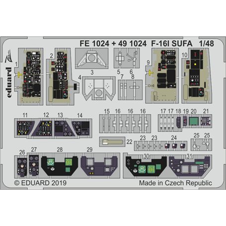 Eduard F-16I SUFA interior 1/48 dla HASEGAWA