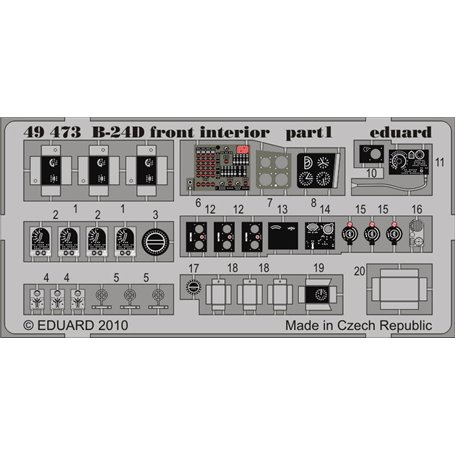 Eduard B-24D front interior 1/48 dla REVELL/MONOGRAM